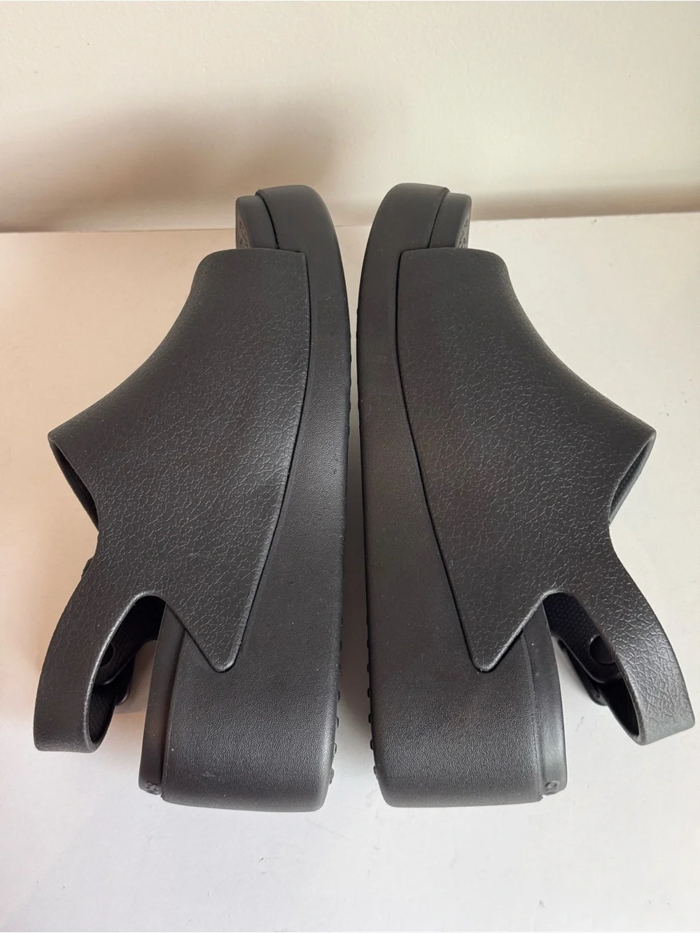 NEW CROCS Dylan Platform Slide Wedge Black Adjustable Sling Back Open Toe W8